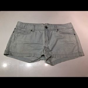 Seersucker style cotton jean shorts